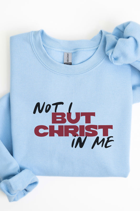 Not I But Christ in Me Sweatshirt light Blue
