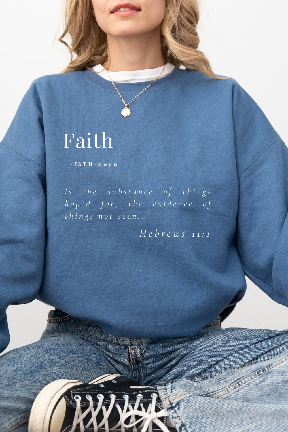 Faith Sweatshirt Crewneck Indigo Blue