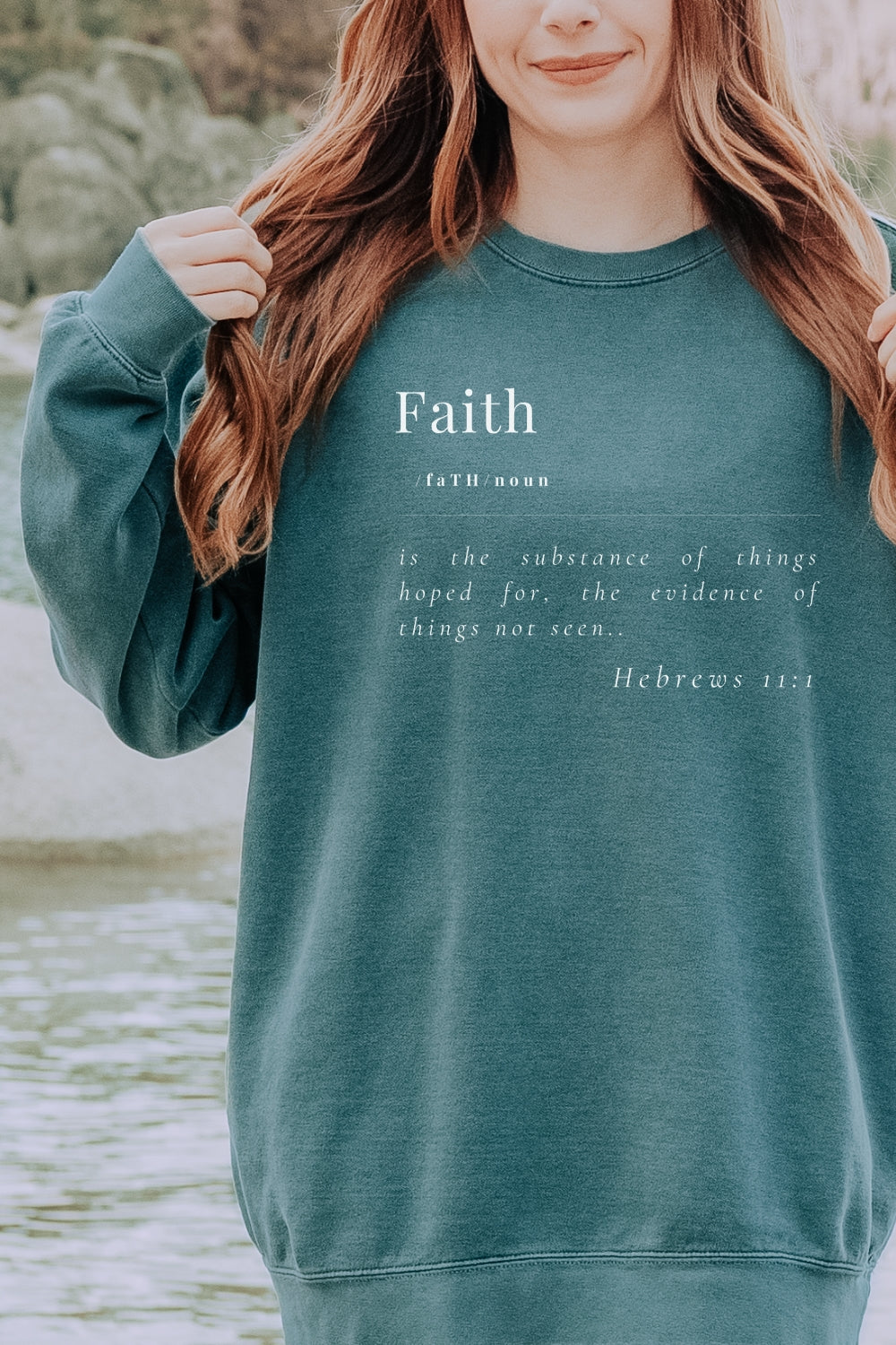 Faith Defined Hebrews 11:1 Premium Sweatshirt