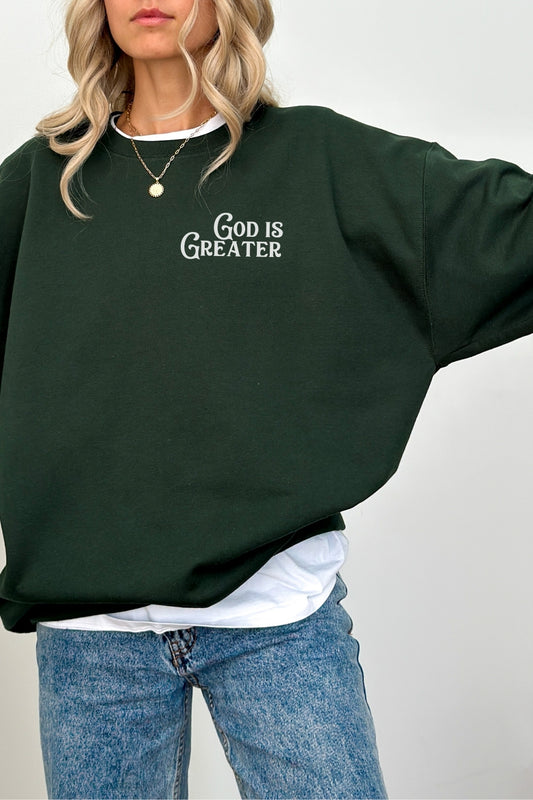 God is Greater Than the Giants You Face Sweatshirt