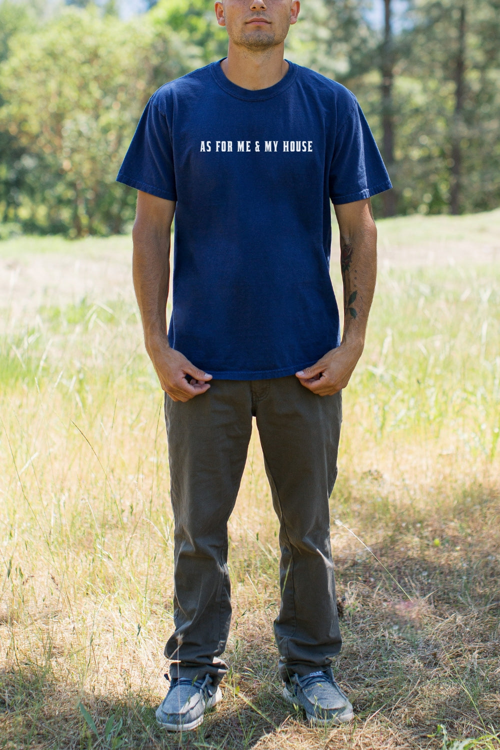 As For Me And My House Comfort Colors T-Shirt - True Navy