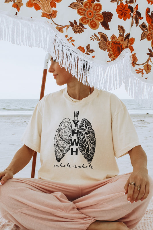 YHWH Inhale Exhale Comfort Colors T-Shirt - Ivory