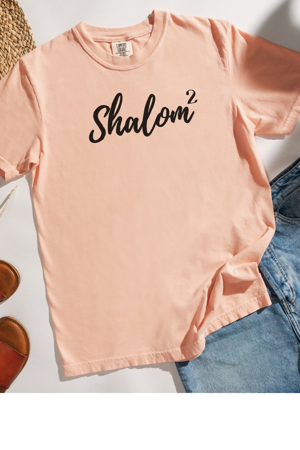 Shalom Squared (Perfect Peace) Comfort Colors T-Shirt - Peachy