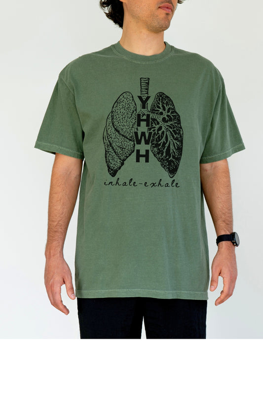YHWH Inhale Exhale Comfort Colors T-Shirt - Moss