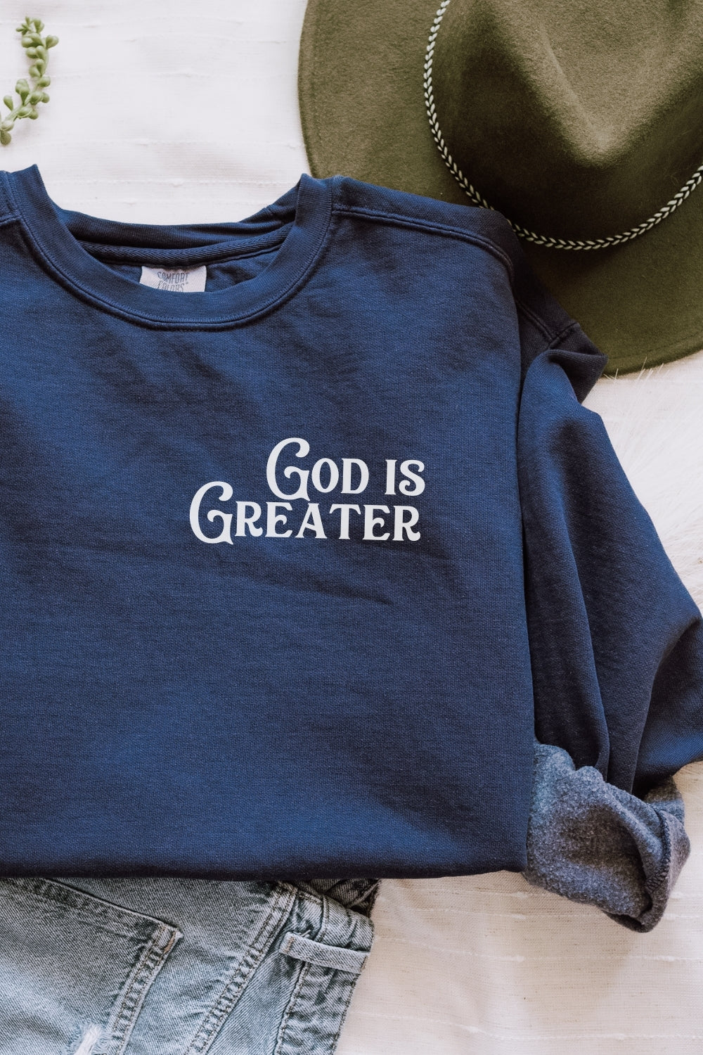 God is Greater Than the Giants You Face Premium Sweatshirt