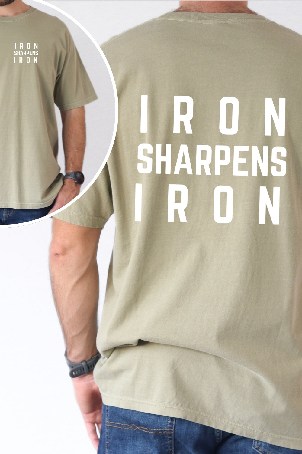 Iron Sharpens Iron Comfort Colors Khaki T-Shirt