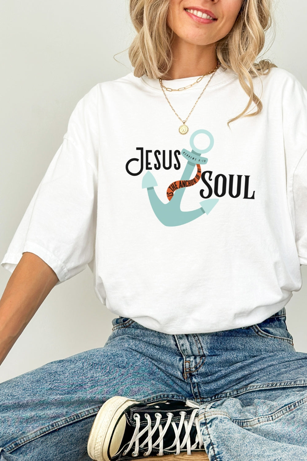 Jesus is the Anchor of My Soul Comfort Colors T-Shirt woman