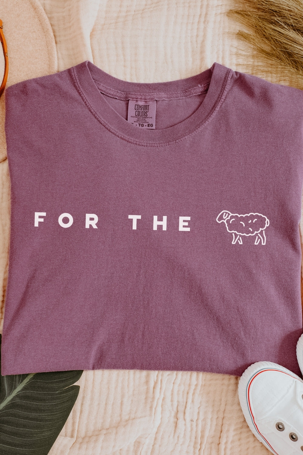 Leaves the 99 For the One Comfort Colors Black Berry T-Shirt Flatlay