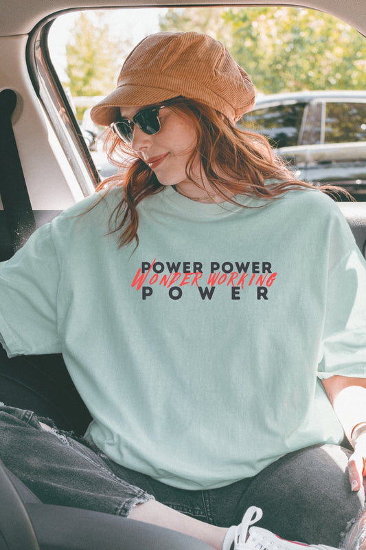 Power Power Wonder Working Power Comfort Colors Bay T-Shirt Car