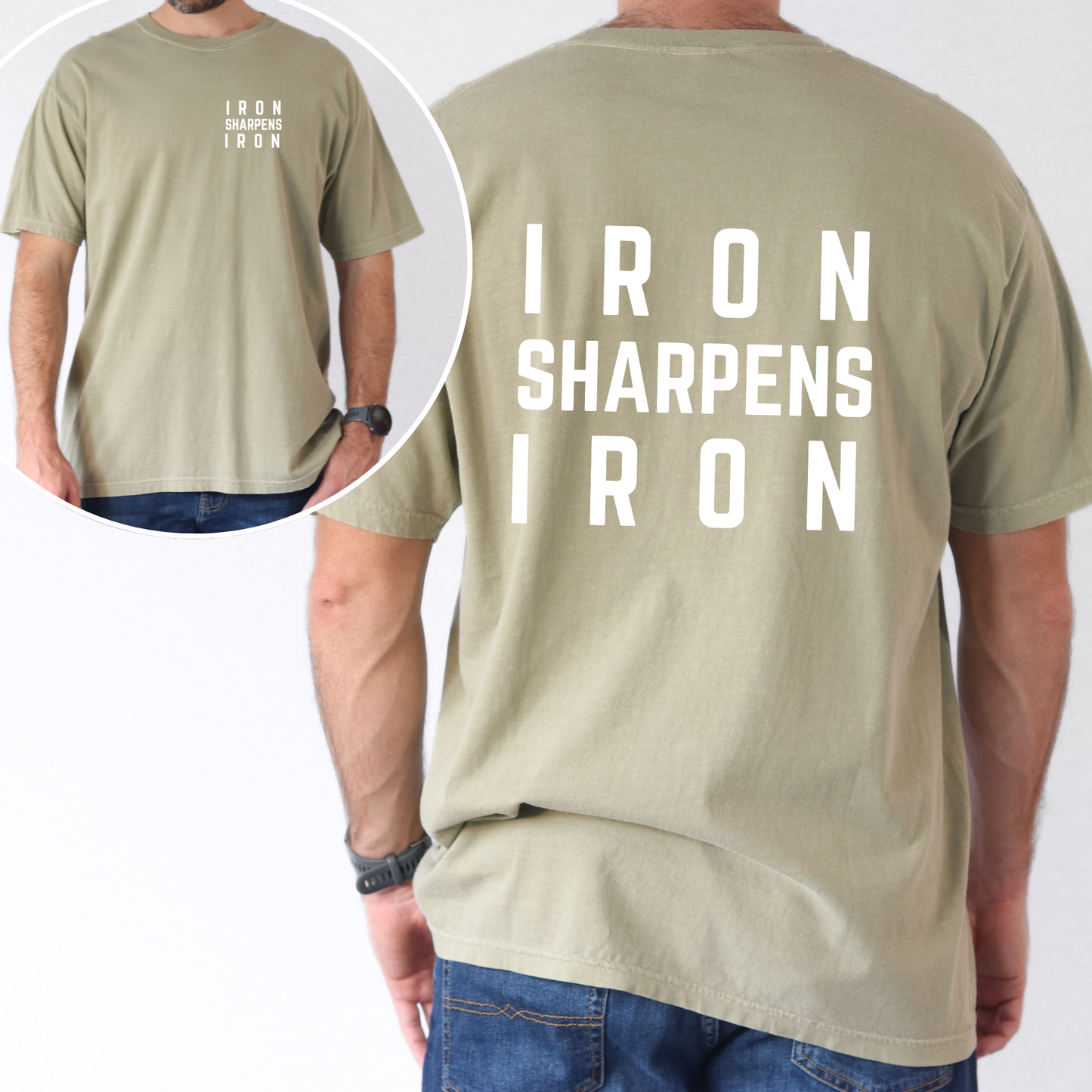 Iron Sharpens Iron Comfort Colors Khaki T-Shirt