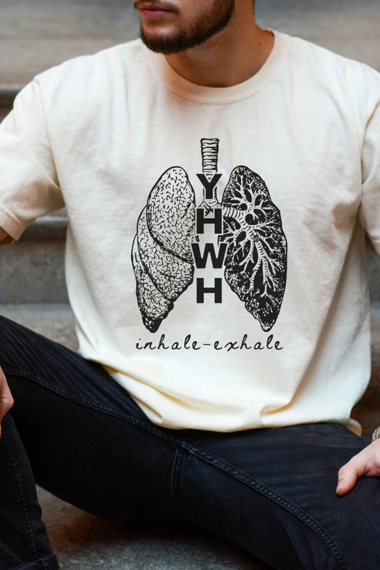 YHWH Inhale Exhale Comfort Colors T-Shirt - Ivory