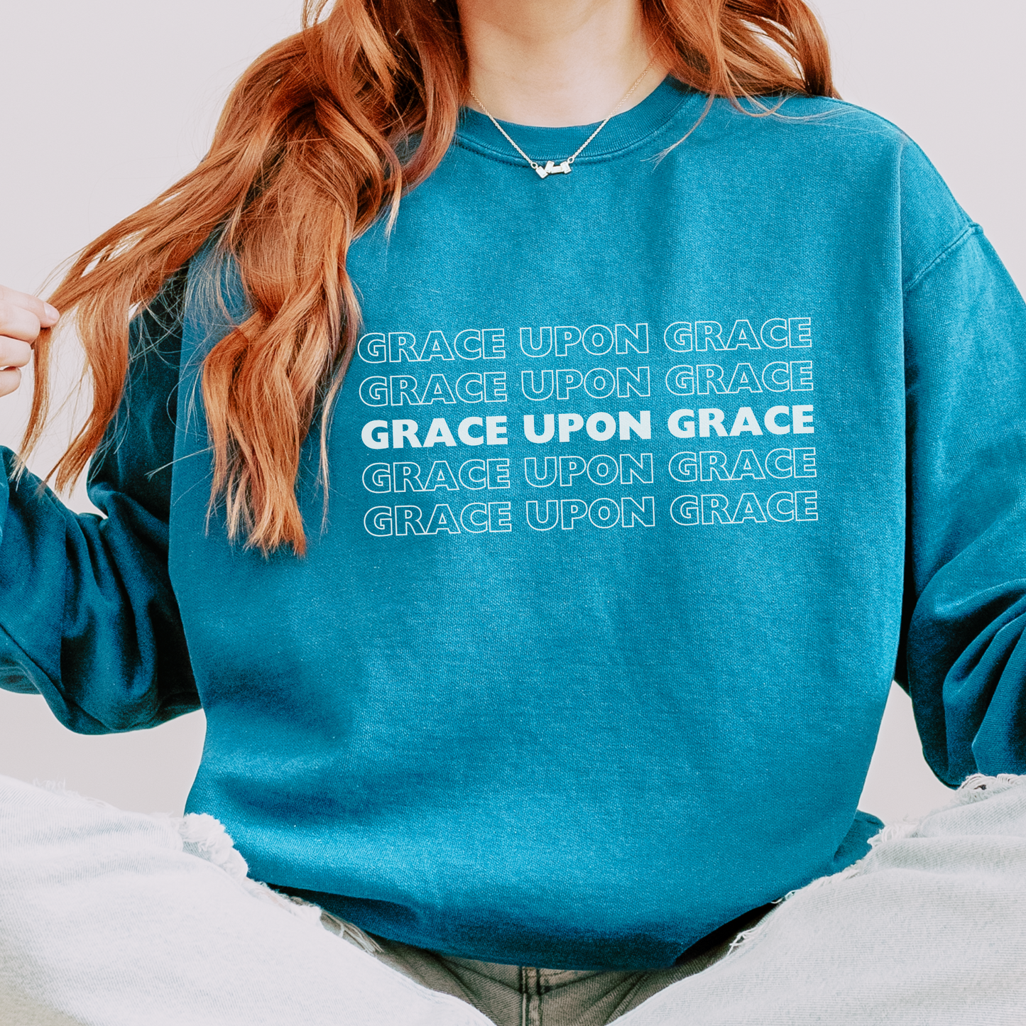 Grace Upon Grace Christian Sweatshirt Comfort Colors