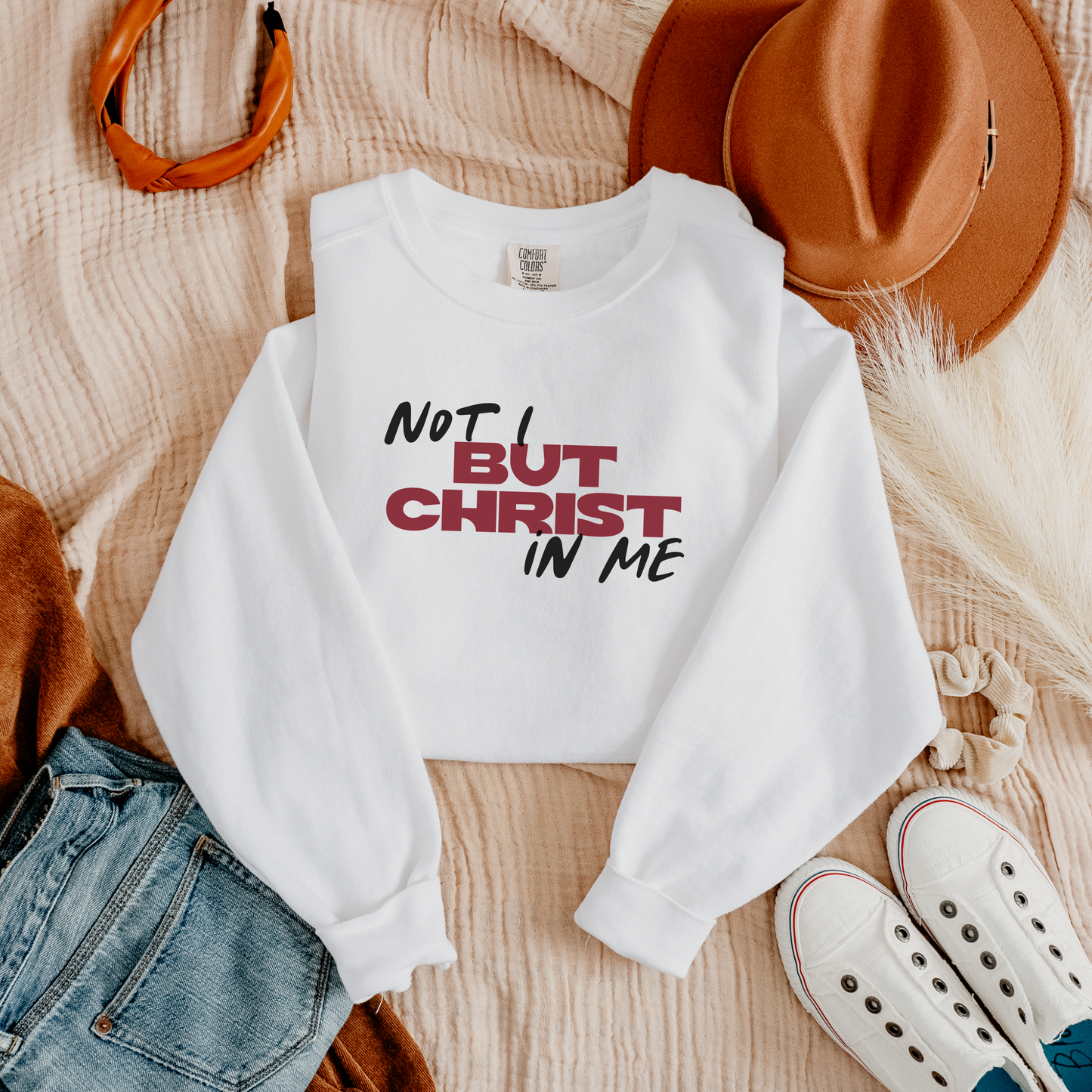 Not I But Christ in Me Premium Sweatshirt