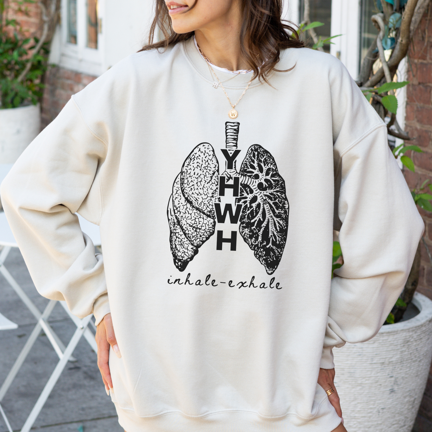 YHWH Inhale Exhale Christian Sweatshirt