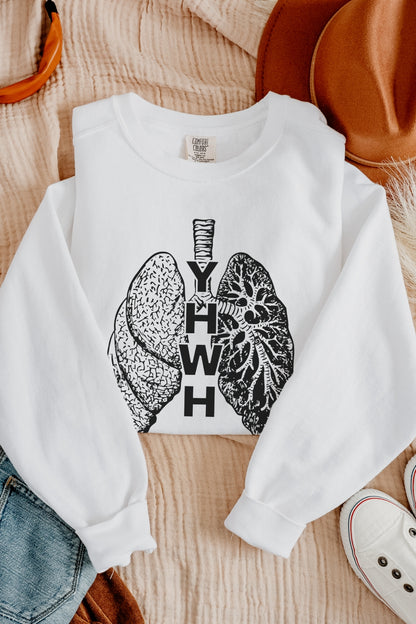 YHWH Inhale Exhale Premium Sweatshirt - White