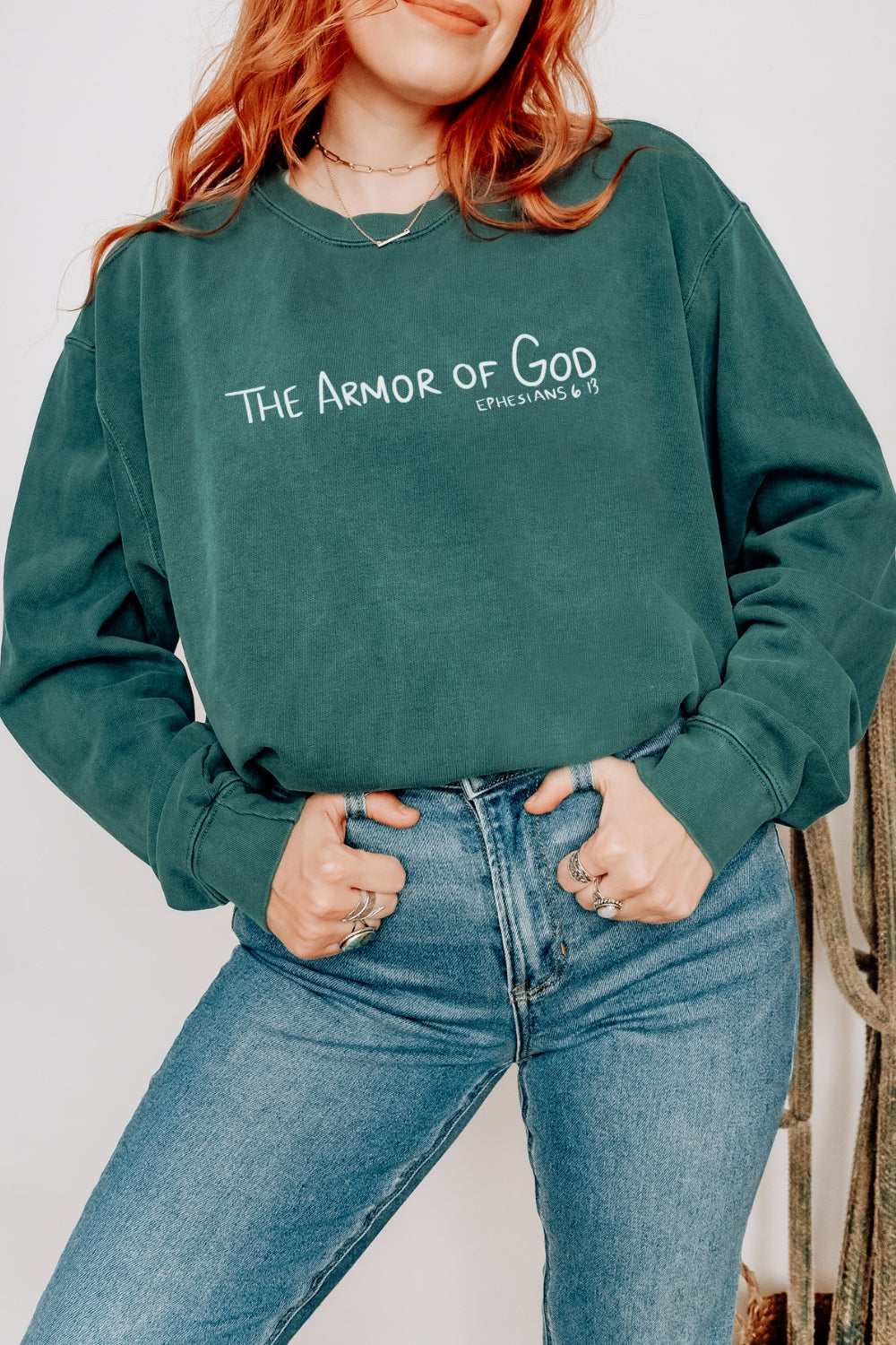 Armor of God Christian Premium Sweatshirt - Blue Spruce