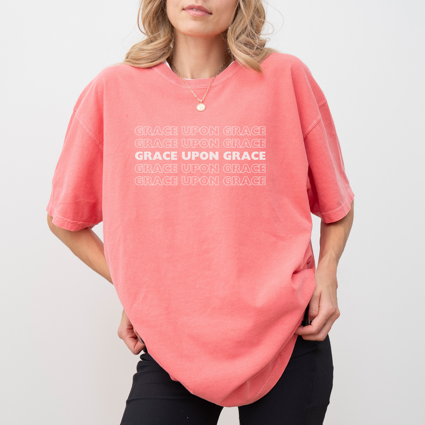 Grace Upon Grace Comfort Colors True Watermelon T-Shirt Female