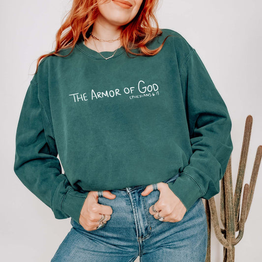 Armor of God Christian Premium Sweatshirt - Blue Spruce