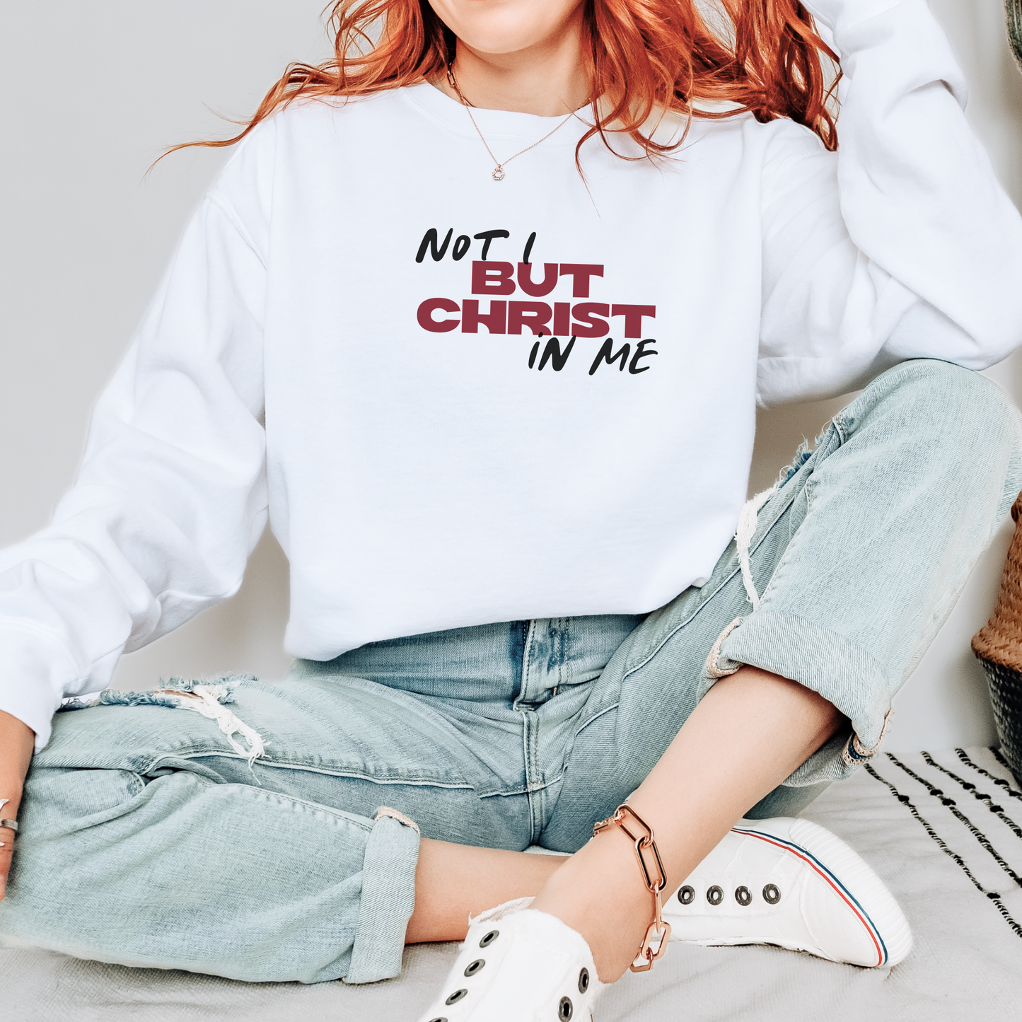 Not I But Christ in Me Premium Sweatshirt