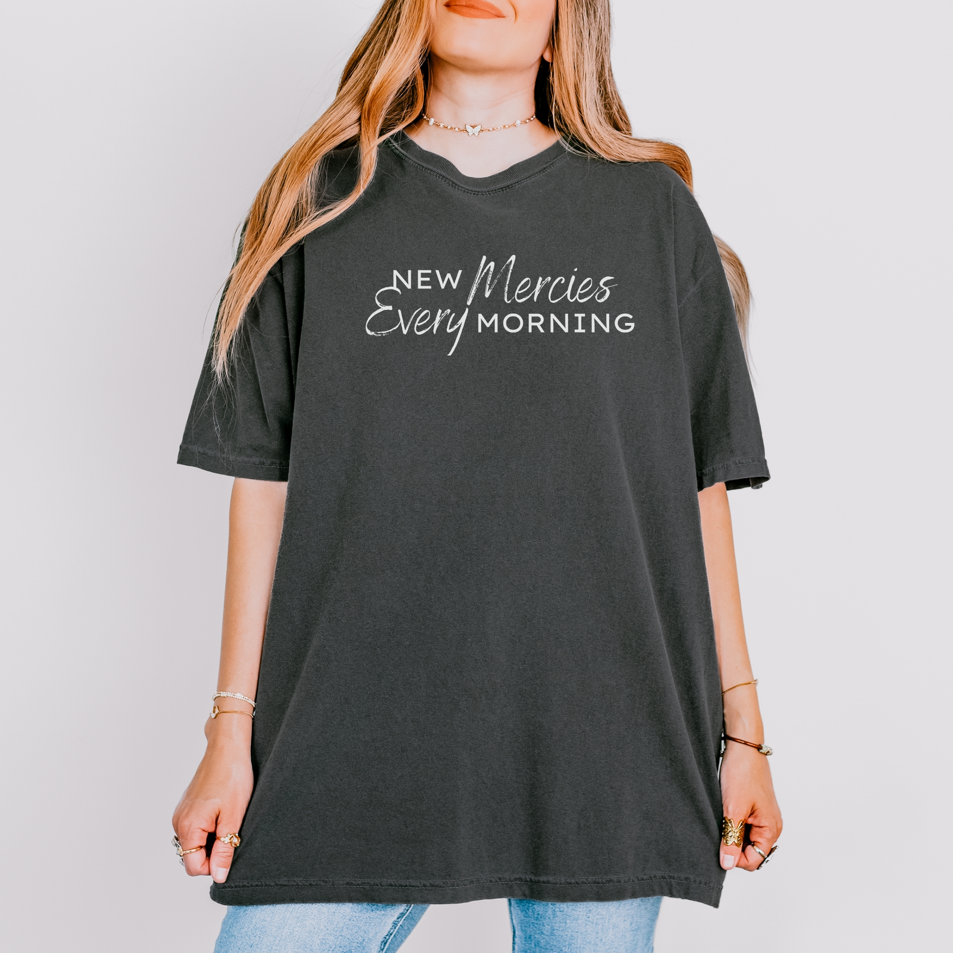 New Mercies Every Morning Comfort Colors Graphite T-Shirt 2