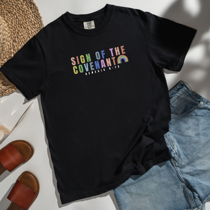 Sign of the Covenant Comfort Colors T-Shirt Flatlay