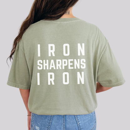 Iron Sharpens Iron Comfort Colors Khaki T-Shirt Woman