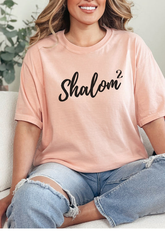 Shalom Squared (Perfect Peace) Comfort Colors T-Shirt - Peachy