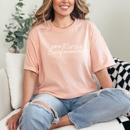 New Mercies Every Morning Comfort Colors T-Shirt - Peachy