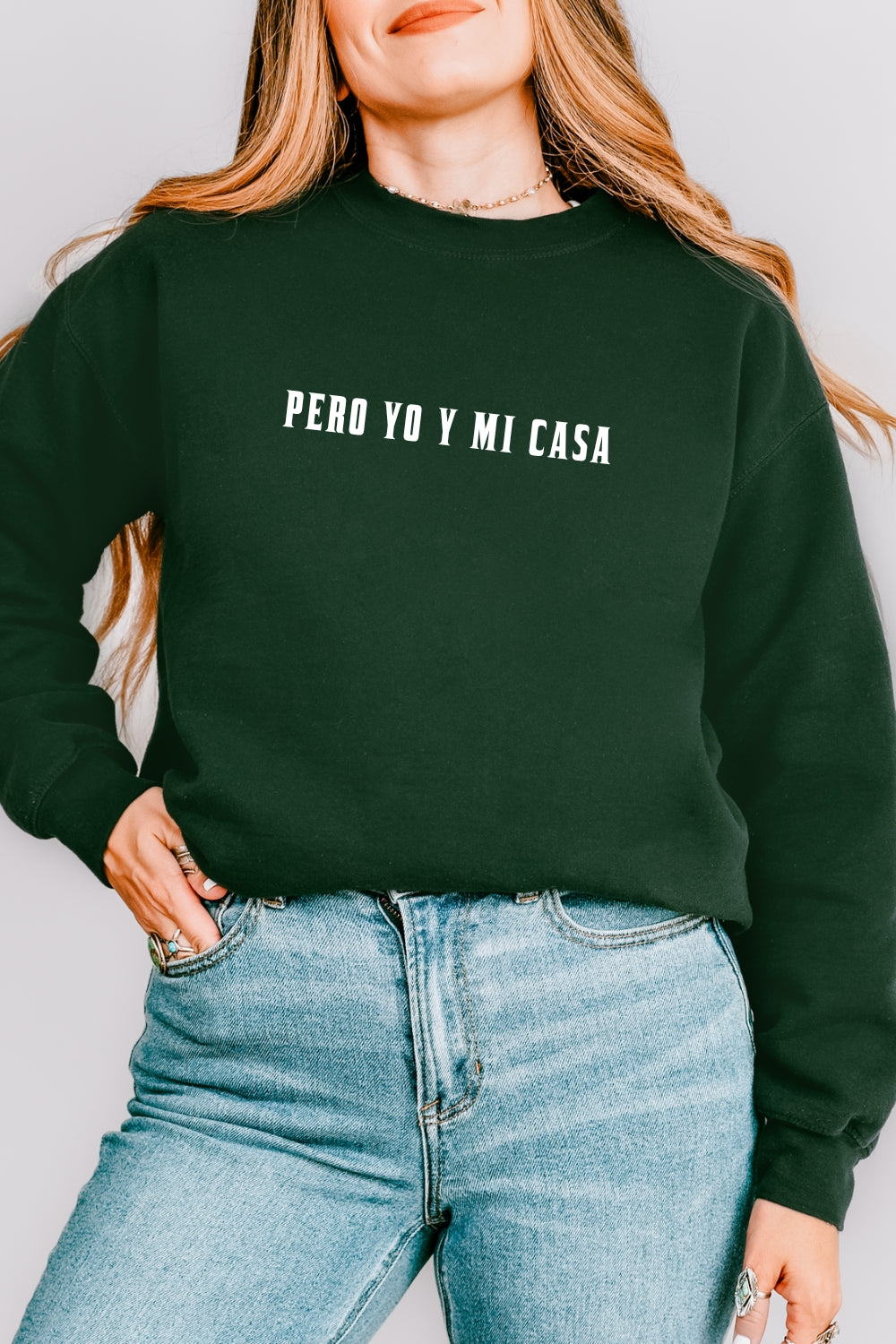 Pero Yo Y Mi Casa Crewneck Christian Sweatshirt