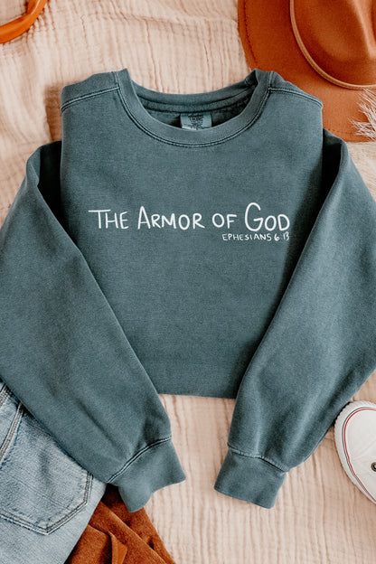 Armor of God Christian Premium Sweatshirt - Blue Spruce