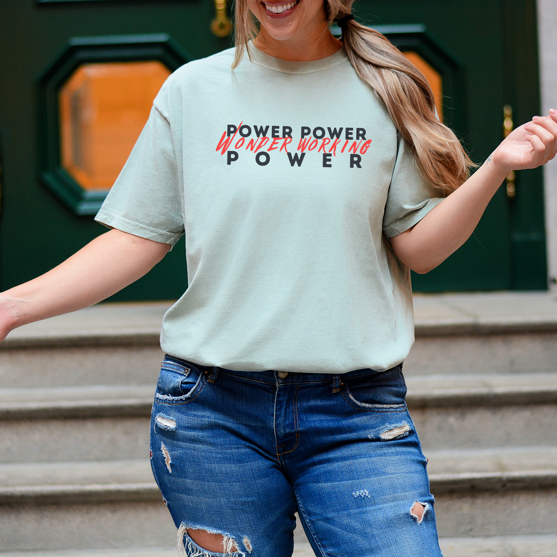 Power Power Wonder Working Power Comfort Colors Bay T-Shirt