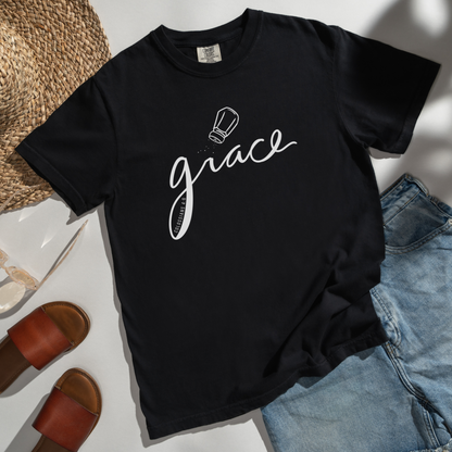 Salted Grace Comfort Colors Black T-Shirt Flatlay