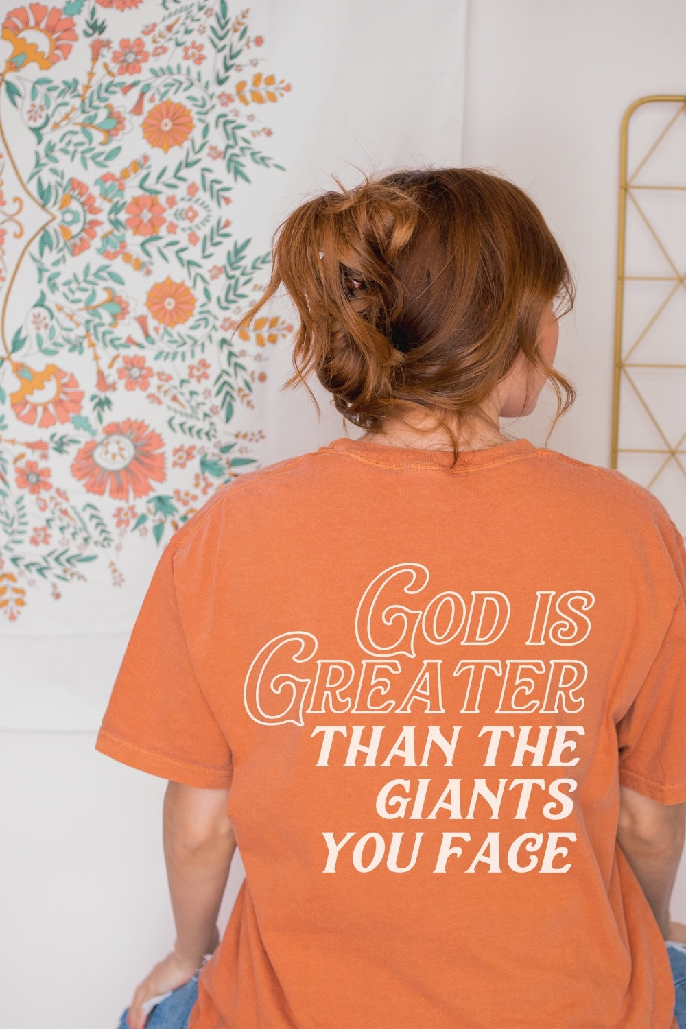 God is Greater Than the Giants You Face Comfort Colors Tee