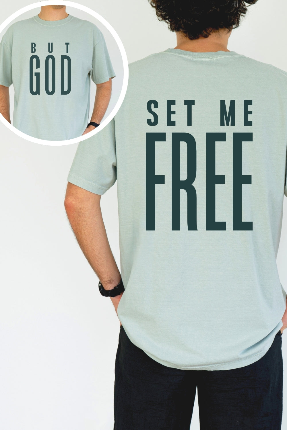 But God Set Me Free - Puff Print- Comfort Colors T-Shirt