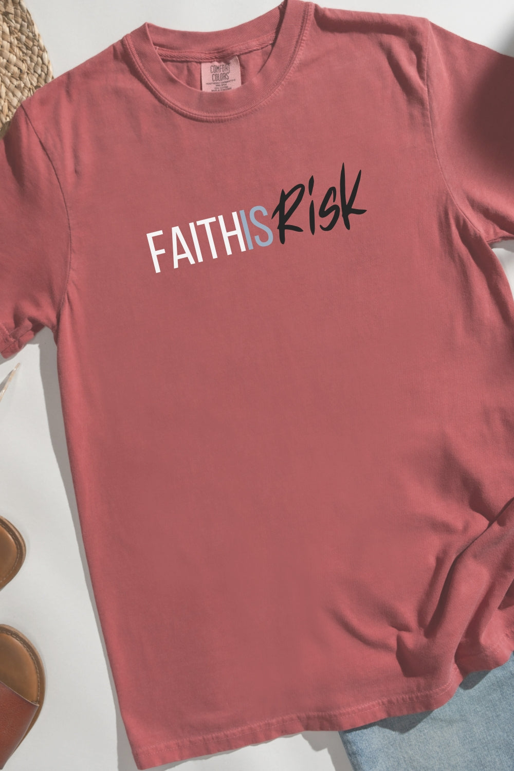 FAITH_IS_RISK_CRIMSON FLAT LAY