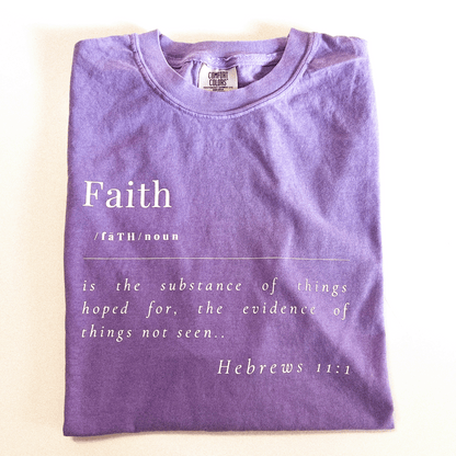 Faith Defined Comfort Colors T-Shirt - Violet