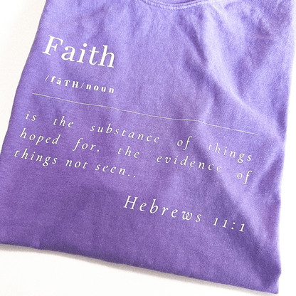 Faith Defined Comfort Colors T-Shirt - Violet