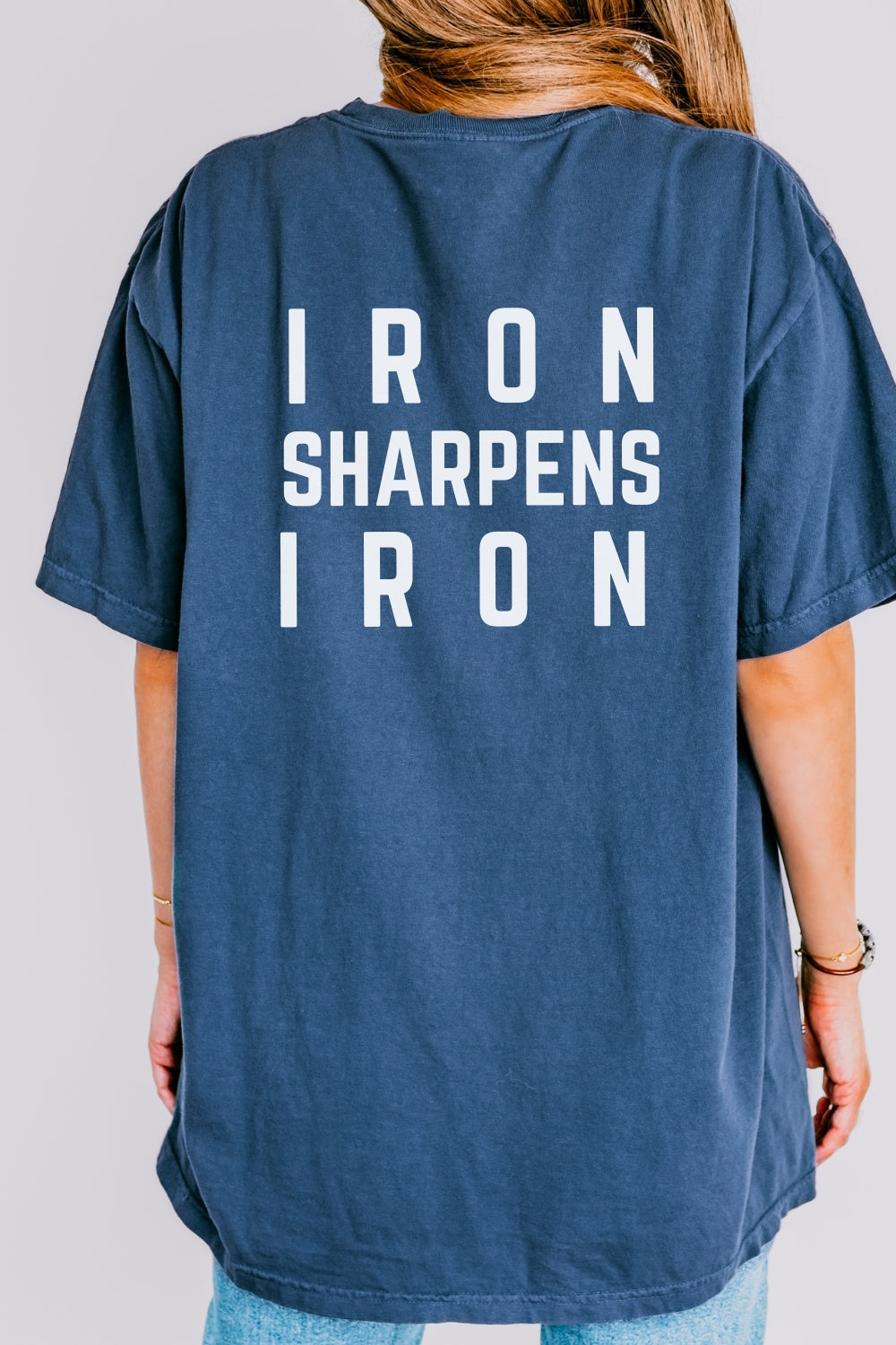 Iron Sharpens Iron Comfort Colors Midnight T-Shirt Back