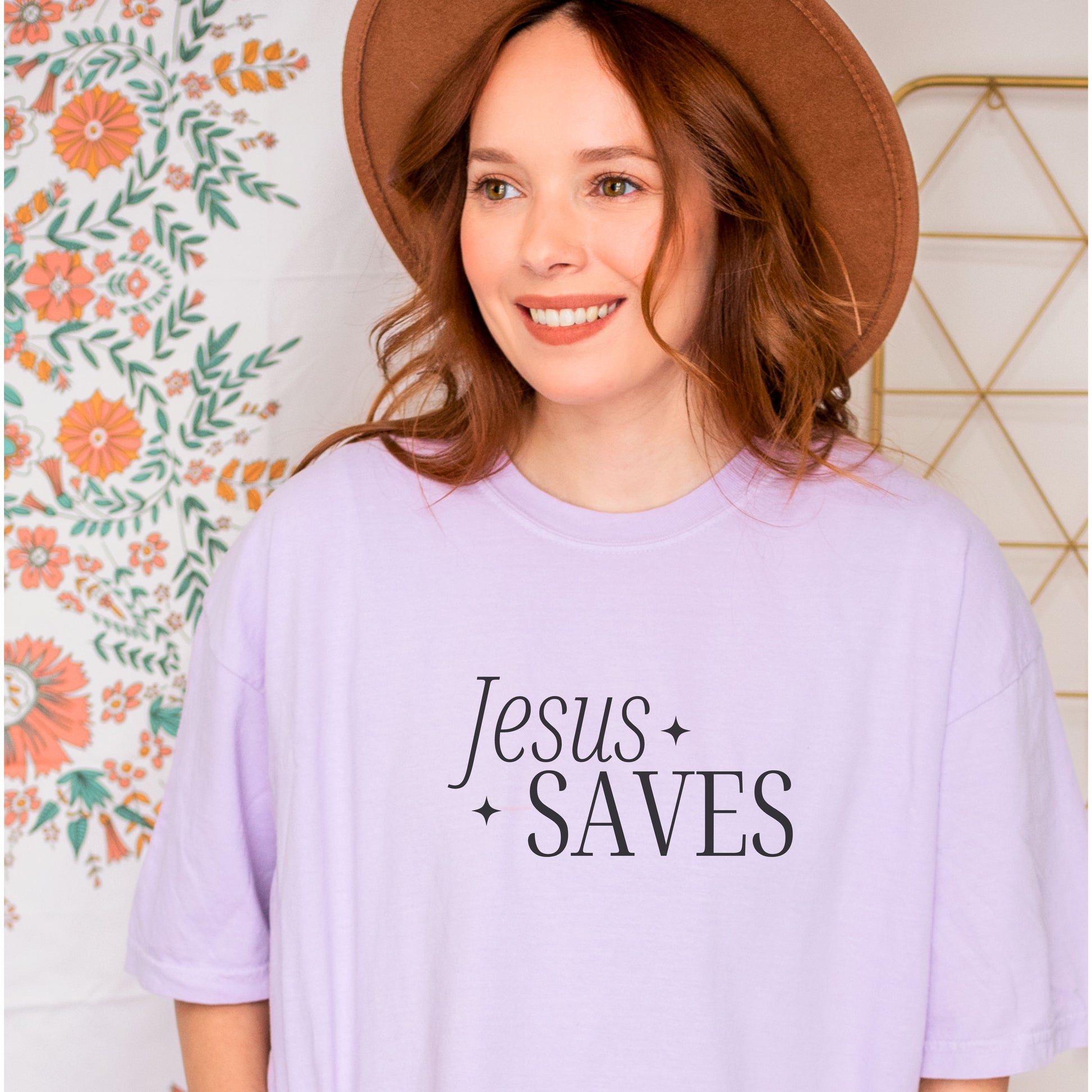 Jesus Saves Comfort Colors T-shirt Orchid