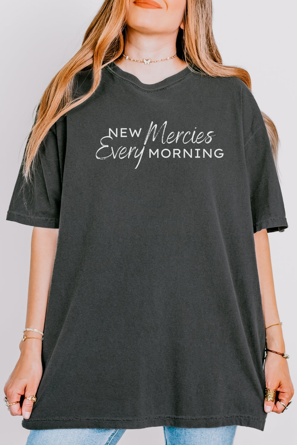 New Mercies Every Morning Comfort Colors Graphite T-Shirt 2